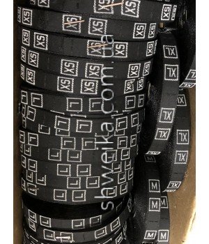Размерник черный вышивка 100 м (40-70, XS-5XL)