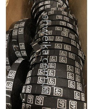 Размерник черный вышивка 100 м (40-70, XS-5XL)