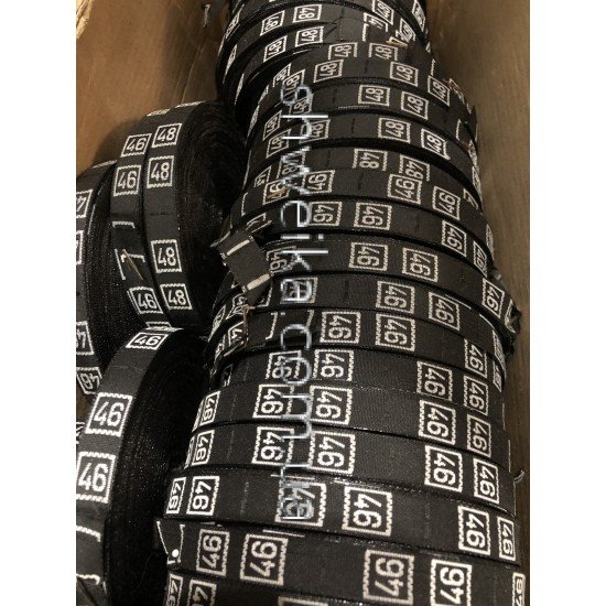 Размерник черный вышивка 100 м (40-70, XS-5XL)