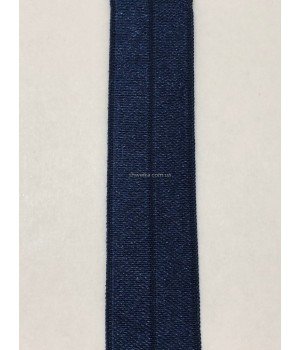 Стрейчевая бейка 2 см глянцевая темно-синяя 46 м