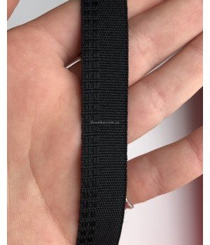 Тесьма брючная 1,5 см черная 50 м