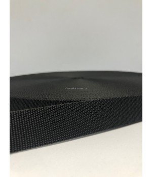 Тесьма сумочная черная 2,5 см 50 м