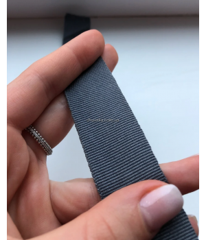 Репсовая лента 2,5 см серая 50 м
