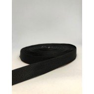 Репсовая лента матовая черная 2,5 см 50 м